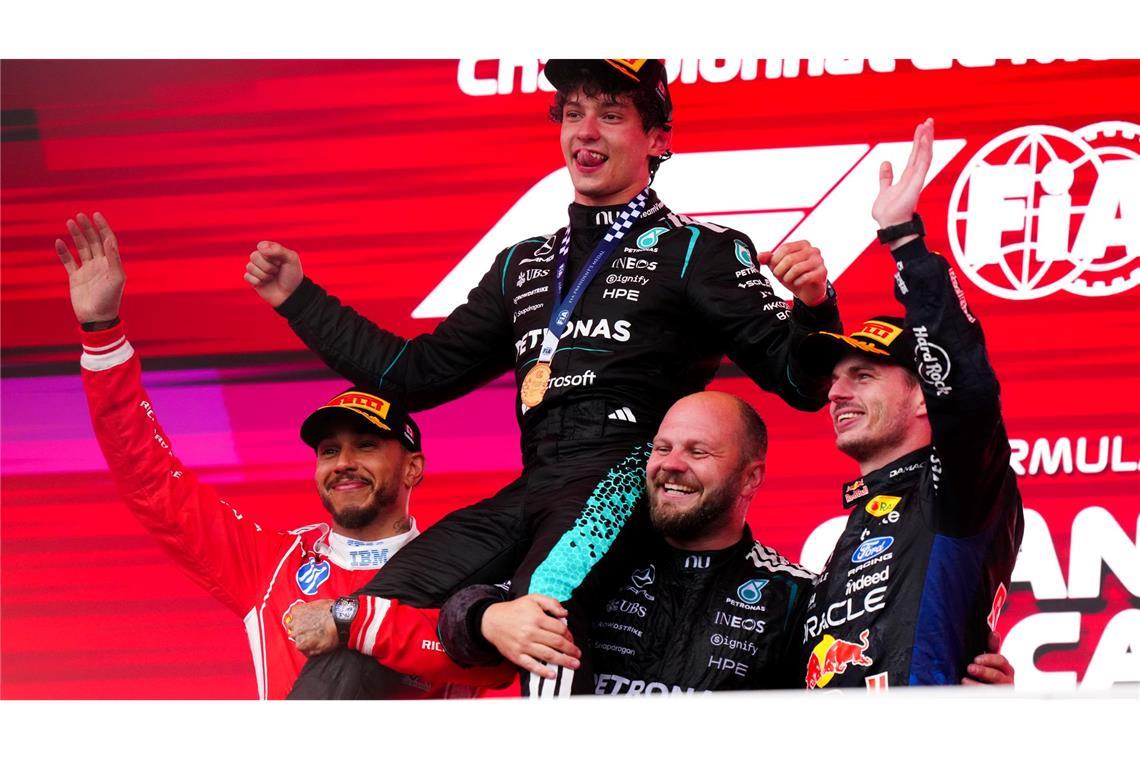 Die erfolgreichsten Formel-1-Piloten im Feld huldigen dem Teeanager.