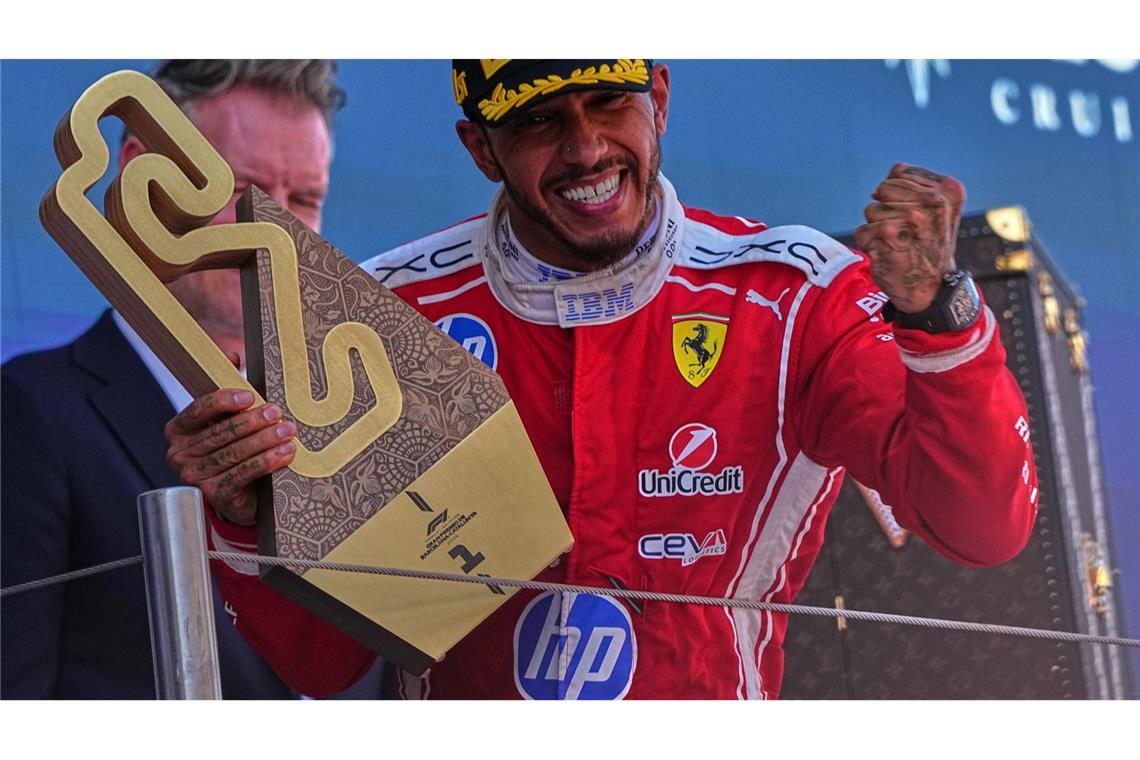 Die Erlösung: Lewis Hamilton gewann in Barcelona erstmals für die Italiener. (Archivbild)