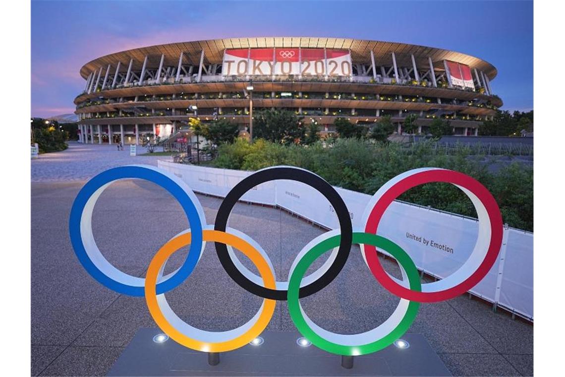 Die Eröffnungsfeier findet im Olympiastadion von Tokio statt. Foto: Michael Kappeler/dpa
