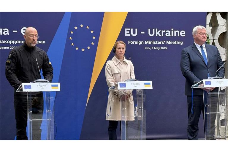 Die EU-Außenbeauftragte Kallas und die Außenminister der EU-Staaten kamen in Lwiw mit Vertretern der Ukraine zusammen.