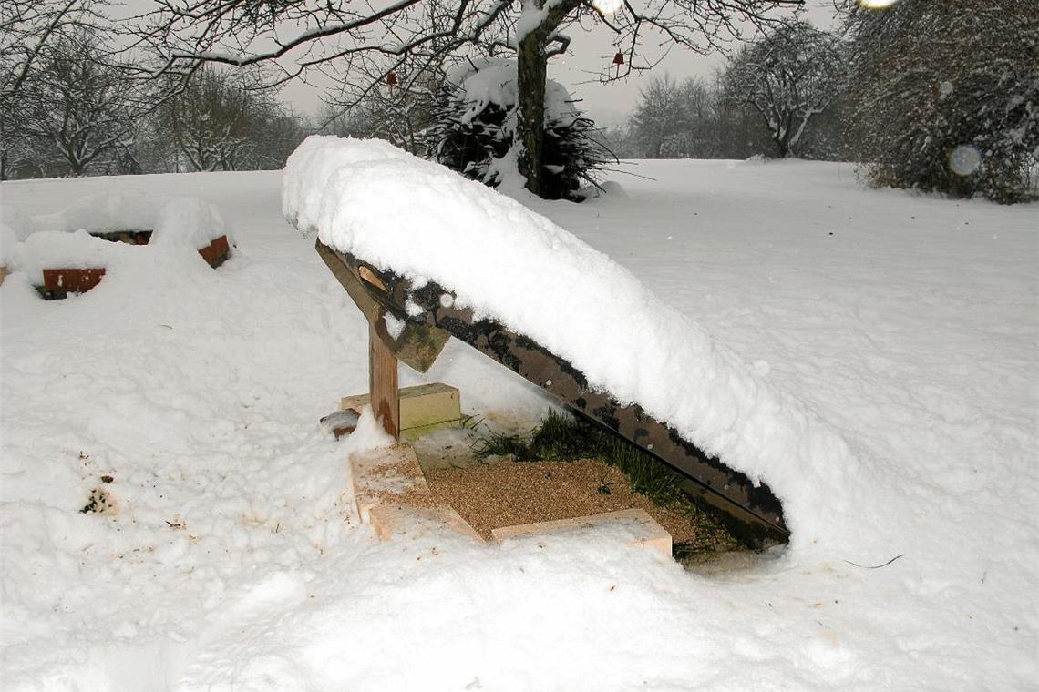 Damit Vögel gut durch den Winter kommen Die Feldschütten werden im Winter regelmäßig mit Drusch aufgefüllt.