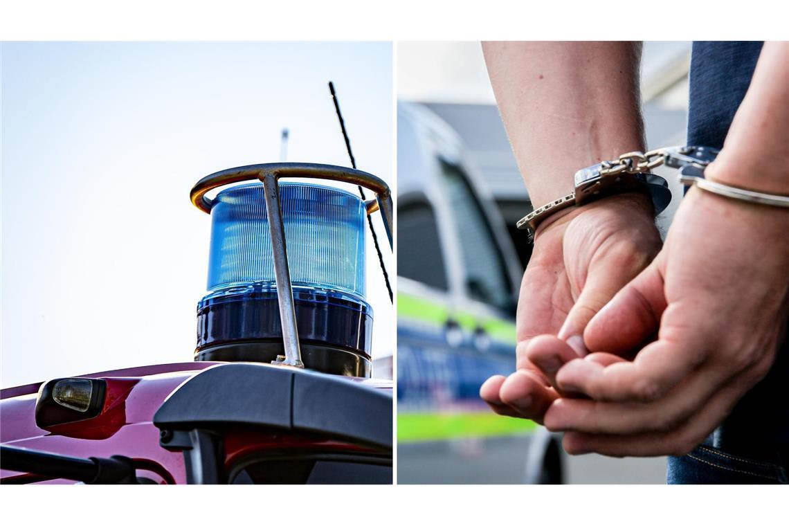 Die Feuerwehr rettete den Mann aus dem Fluss, bevor er von der Polizei vorläufig festgenommen wurde. (Symbolbilder)