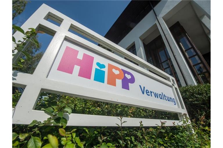 Die Firmenzentrale des Babynahrungherstellers Hipp im bayerischen Pfaffenhofen. Foto: Armin Weigel/dpa