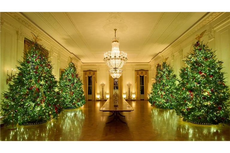 Die First Lady der USA, Melania Trump, hat das Weiße Haus weihnachtlich geschmückt.