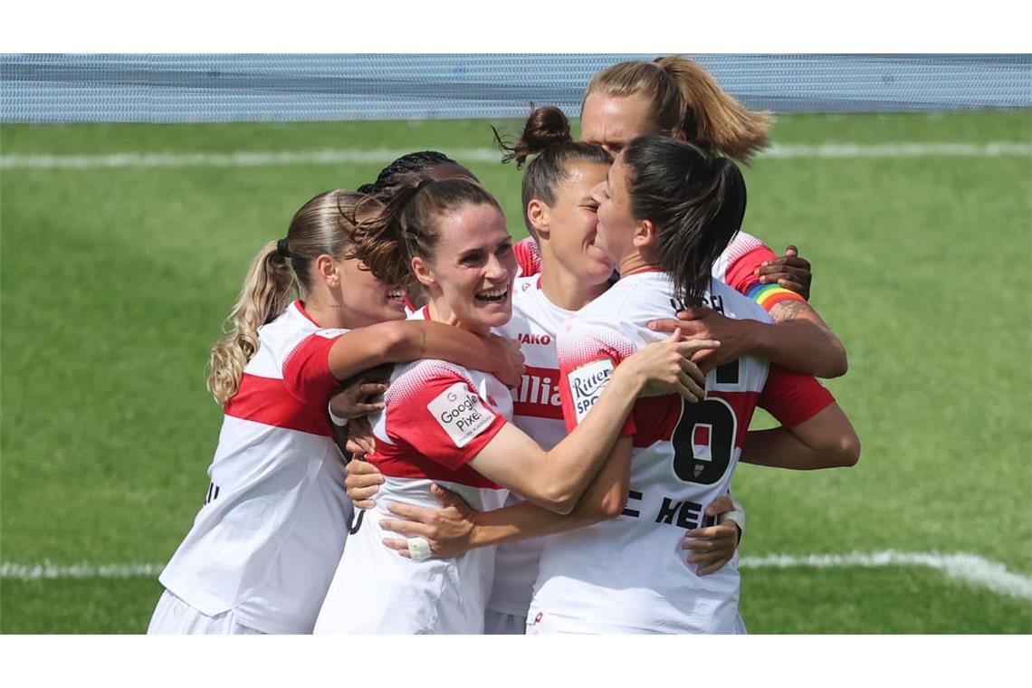 Die Frauen des VfB Stuttgart durften auch in Potsdam jubeln.