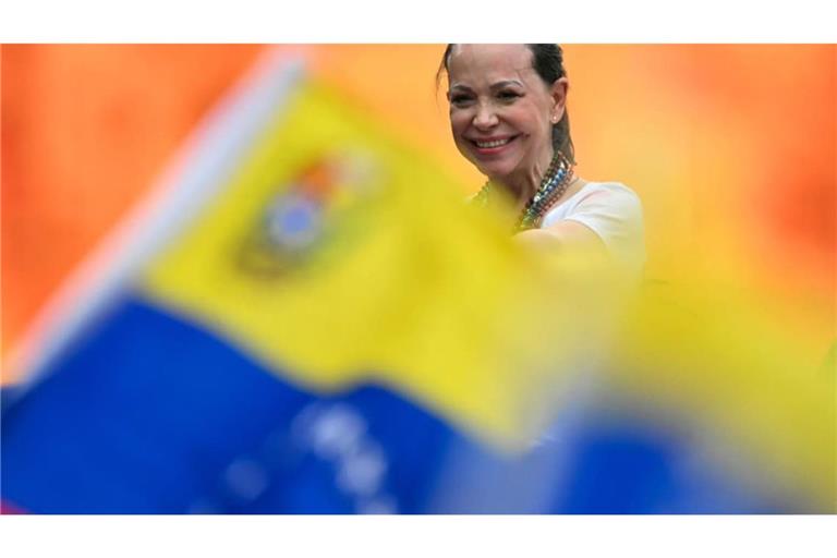 Die führende venezolanische Oppositionspolitikerin und Friedensnobelpreisträgerin María Corina Machado ist laut eigenen Angaben zurück in ihrem Heimatland. (Archivbild)