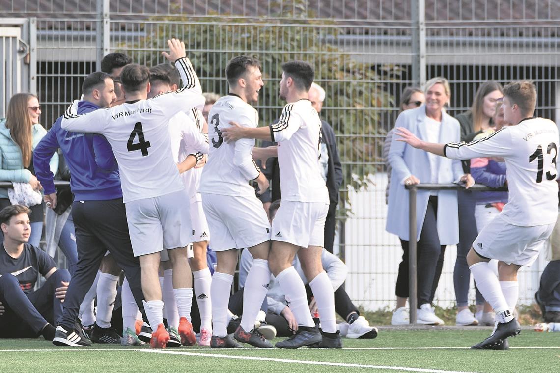 Die Fußballer des VfR Murrhardt wollen auch am Sonntag jubeln. Foto: T. Sellmaier