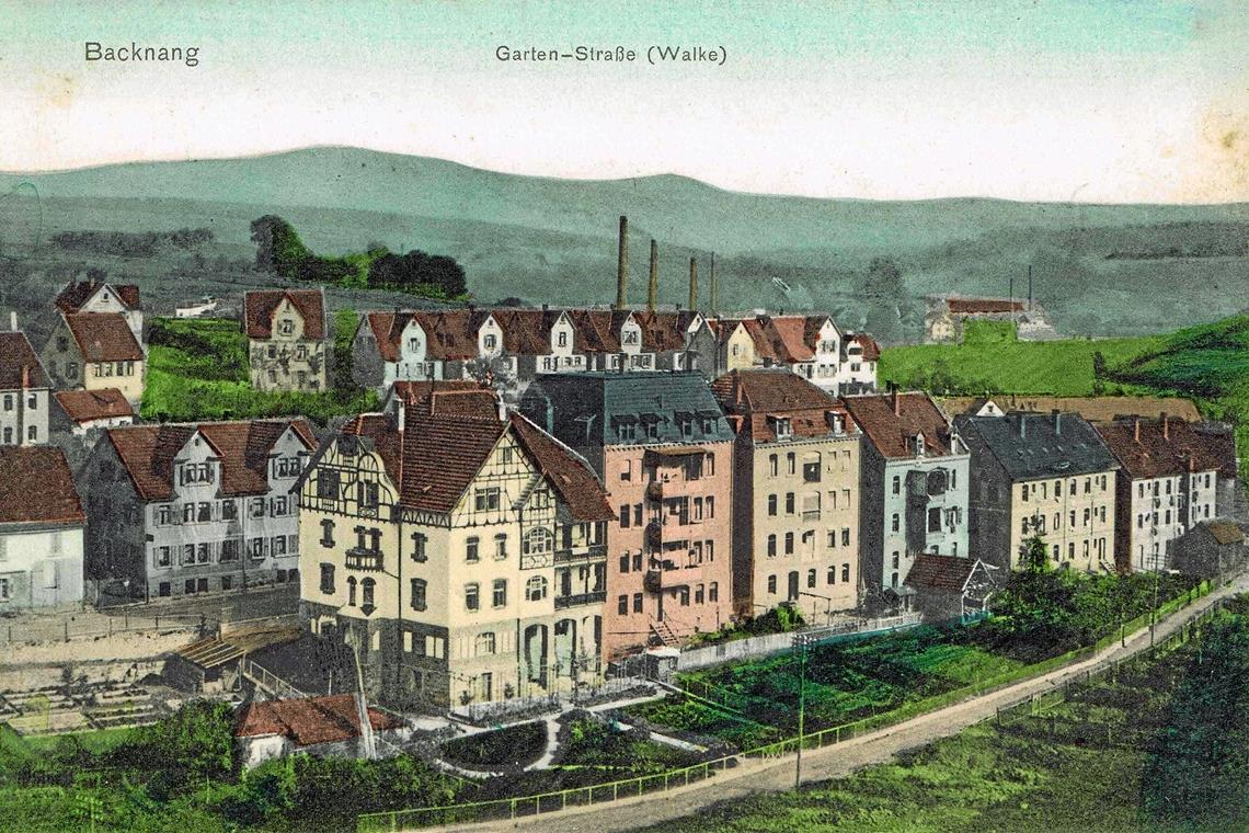 Die Gartenstraße Anfang des 20. Jahrhunderts. Wohnhäuser hatten inzwischen schon die meisten Gärten verdrängt. Repros: P. Wolf