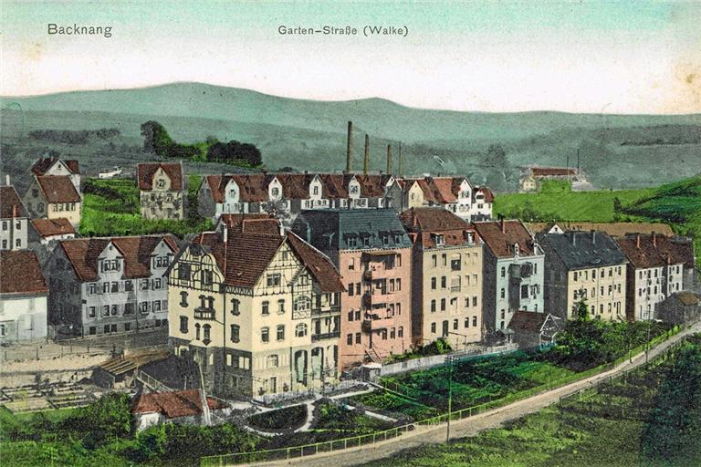 Die Gartenstraße Anfang des 20. Jahrhunderts. Wohnhäuser hatten inzwischen schon die meisten Gärten verdrängt. Repros: P. Wolf