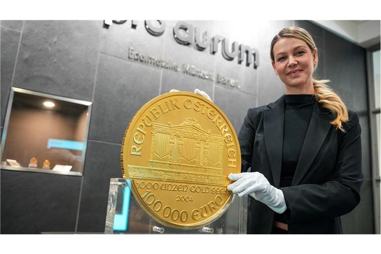 Die Goldmünze „Big Phil“ wird in Berlin ausgestellt.