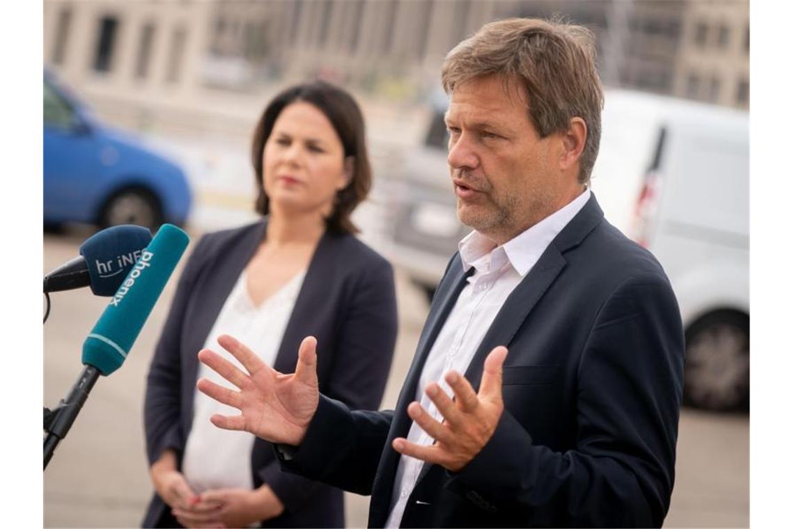 Entscheidende Woche für Sachsen-Anhalts Koalition Die Grünen-Chefs Annalena Baerbock und Robert Habeck fordern die Bundes-CDU auf, sich hinter Sachsen-Anhalts Regierungschef Reiner Haseloff zu stellen (Archiv). Foto: Kay Nietfeld/dpa