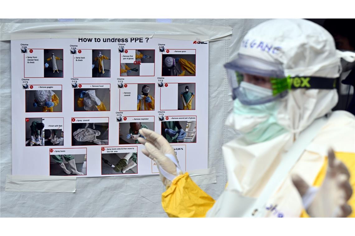 Die hochansteckende Krankheit ist im Kongo noch nicht unter Kontrolle - hier ein Foto von einer Ebola-Schulung in Brüssel.