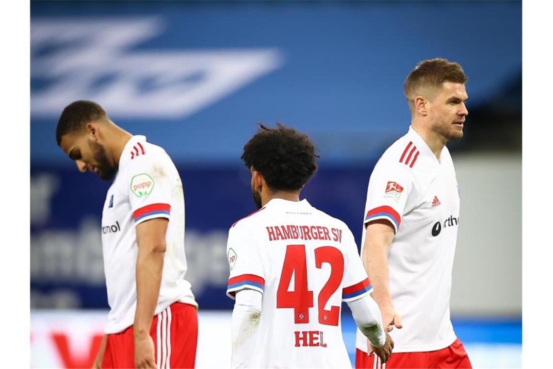 Die HSV-Profis mussten sich gegen Kiel erneut nur mit einem Punkt zufrieden geben. Foto: Christian Charisius/dpa