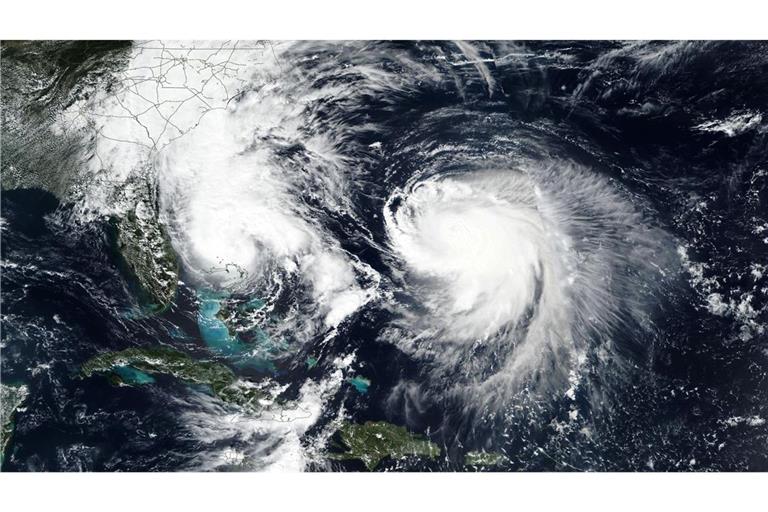 Die Hurrikane "Humberto" und "Imelda" wirbeln durch den Nordatlantik.