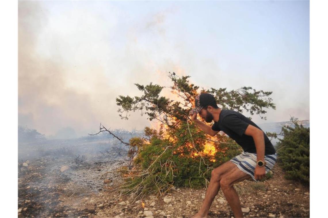 Die Insel Euböa wurde besonders hart von den Feuern heimgesucht. Insgesamt fielen in Griechenland bislang 90.000 Hektar den Flammen zum Opfer. Foto: Petros Karadjias/AP/dpa