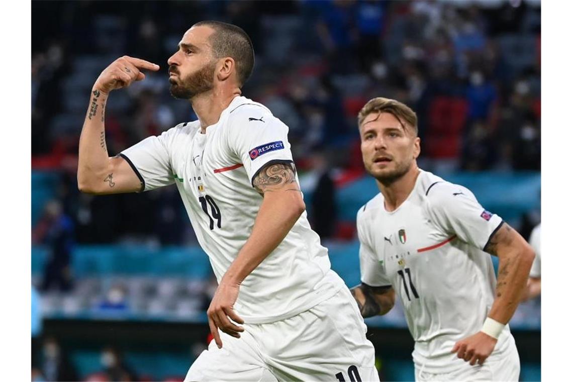 Die Halbfinalisten und der Traum: Finalwoche beginnt Die italienische Mannschaft begeistert bei dieser EM. Foto: Federico Gambarini/dpa/Archivbild