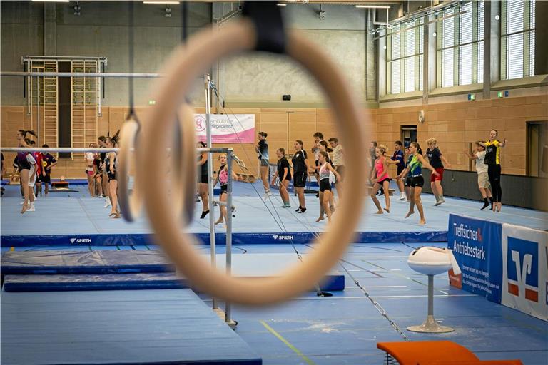Die Jungs und Mädels der May-Eyth-Realschule und des Max-Born-Gymnasiums sind mit voll dabei beim Turnaktionstag. Foto: Alexander Becher