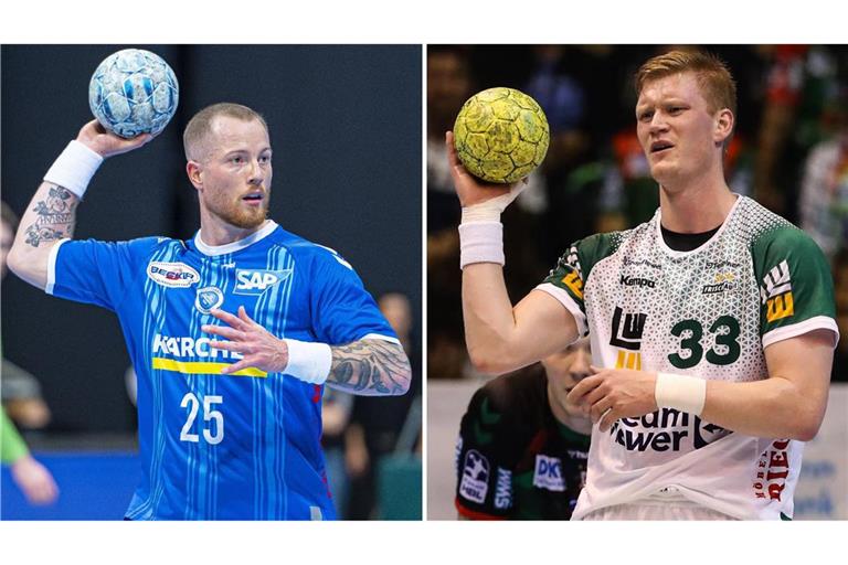 Die Kapitäne Patrick Zieker (TVB) und  Ymir Gislason (Frisch Auf) können zufrieden sein.
