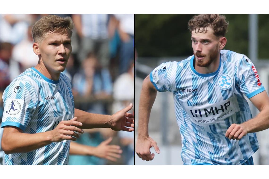 Die Kickers-Stammkräfte Sebastian Müller (li.) und Luca Trslic spielten beide unter dem aktuellen FSV-Trainer Victor Kleinhenz beim 1. FC Schweinfurt 05.