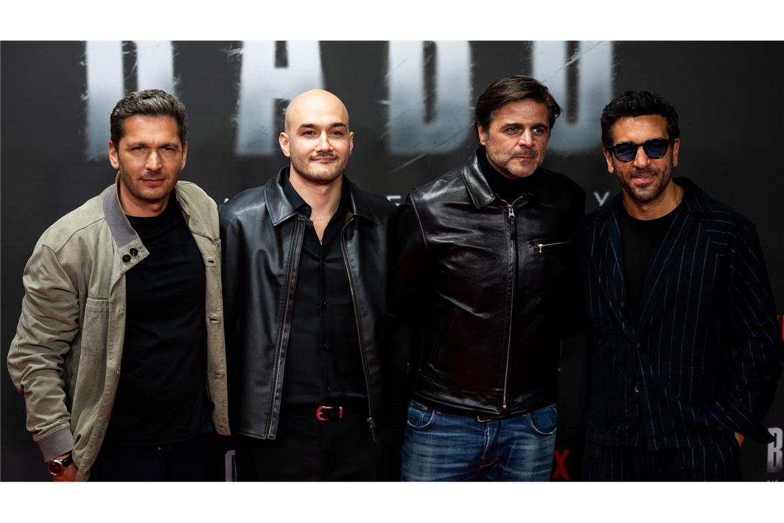 Schonungslose Doku über Haftbefehl - "Ich war schon tot" Die Köpfe hinter der Doku (links nach rechts): Pacco-Luca Nitsche, Sinan Sevinç, Juan Moreno und Elyas M'Barek. (Archivbild)