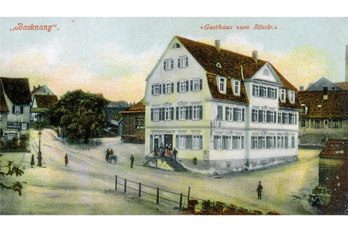Die kolorierte Postkarte zeigt das Gasthaus zum Rössle um 1910. Repros: P. Wolf
