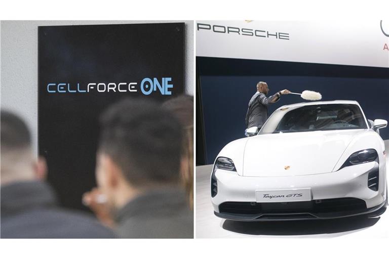 Die Kündigungen für einen Teil der betroffenen Cellforce-Mitarbeiter kamen Anfang der Woche durch Porsche-Mitarbeiter, die mit einem weißen Taycan unterwegs waren.