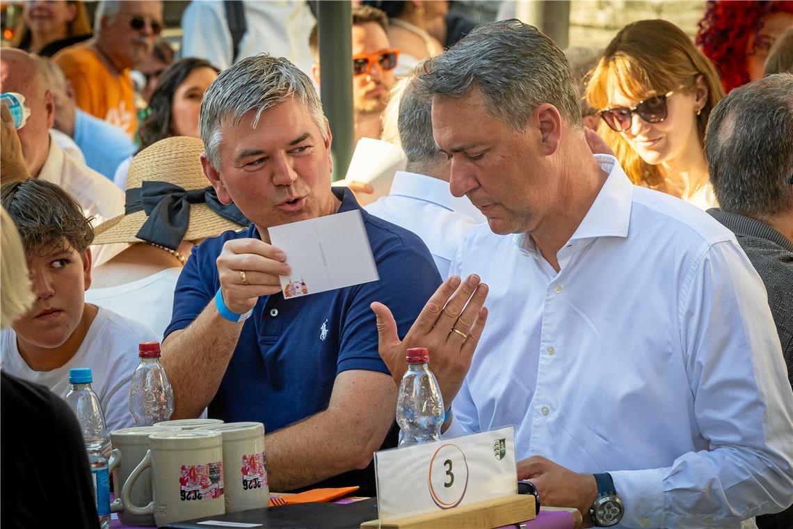 Die Landräte Ian Schölzel (links, Hohenlohekreis) und Richard Sigel (Rems-Murr-K...