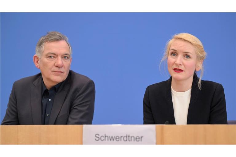 Die Linkenvorsitzenden Jan van Aken und Ines Schwerdtner gehen auf Distanz zu einem Beschluss des eigenen Jugendverbands zu Israel. (Archivbild)