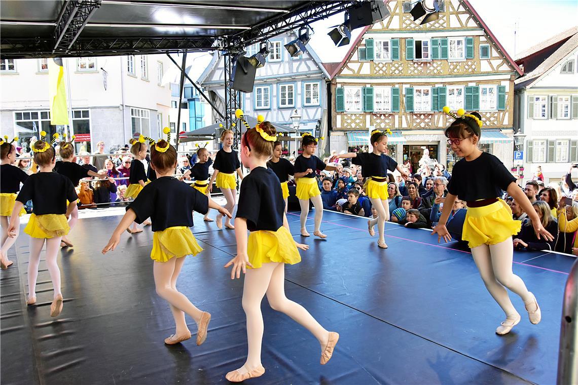 Die Mädchen der Balettschule tanzen den Hummelflug.
