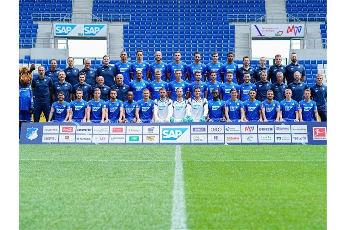 Hoffenheim im Doppel-Test gegen Verona und Trabzonspor Die Mannschaft des TSG 1899 Hoffenheim. Foto: Uwe Anspach