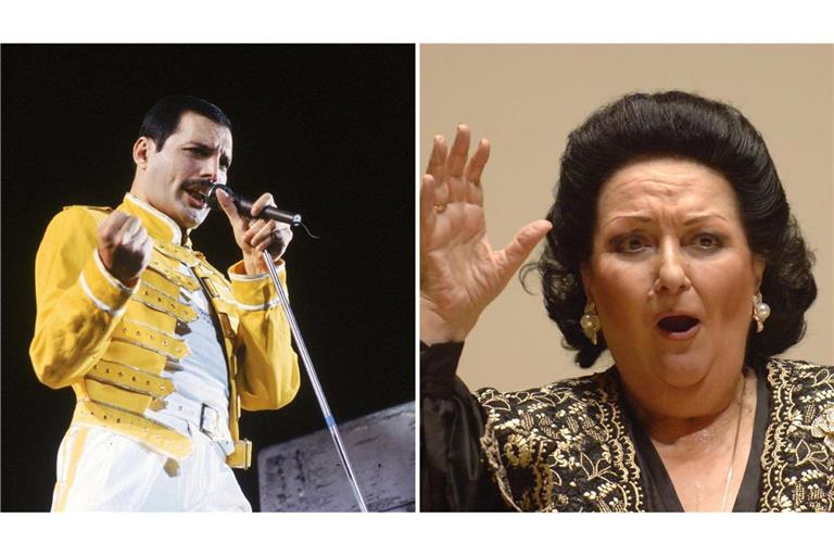 Die Musik-Ikonen Freddie Mercury (l.) und Montserrat Caballé sorgen dieser Tage in Barcelona für Aufregung.