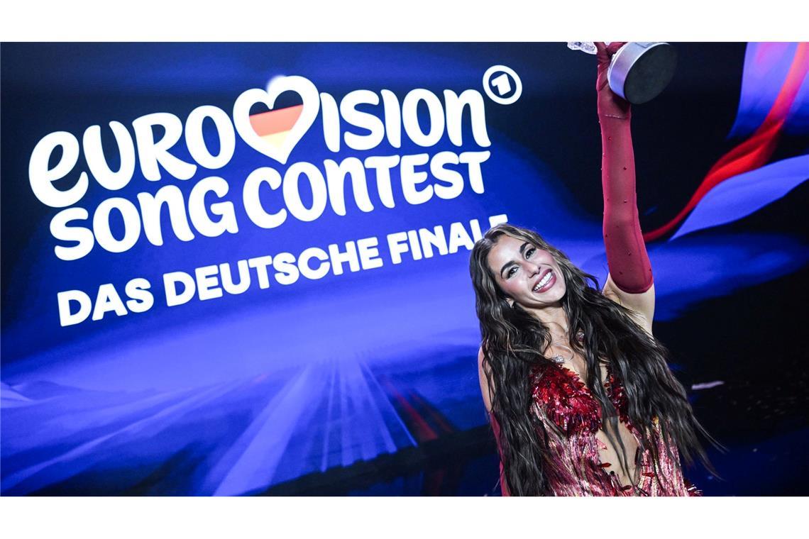 Die Musikerin Sarah Engels freut sich bei dem Vorentscheid zum Eurovision Song Contest über den Sieg.