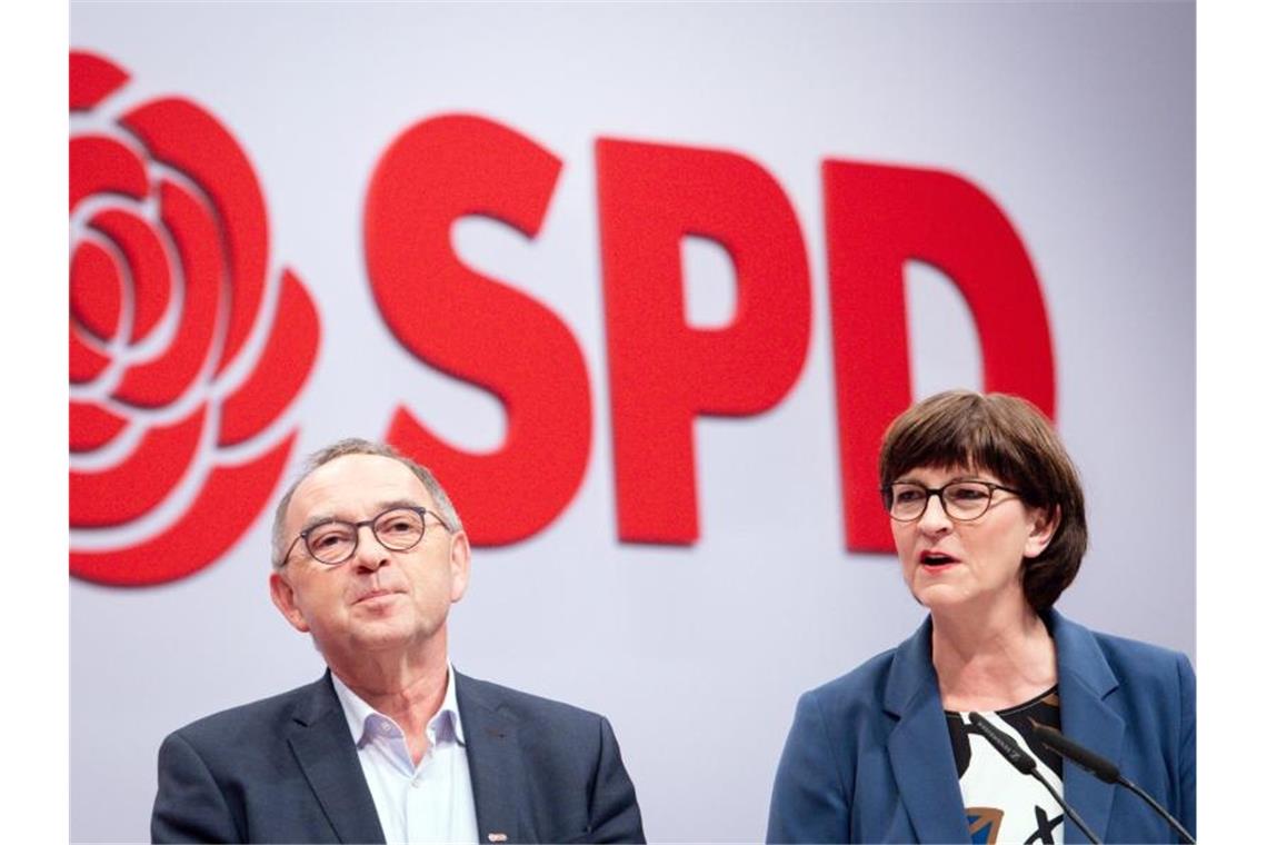 Die neue Spitze der SPD: Norbert Walter-Borjans und Saskia Esken. Foto: Bernd von Jutrczenka/dpa
