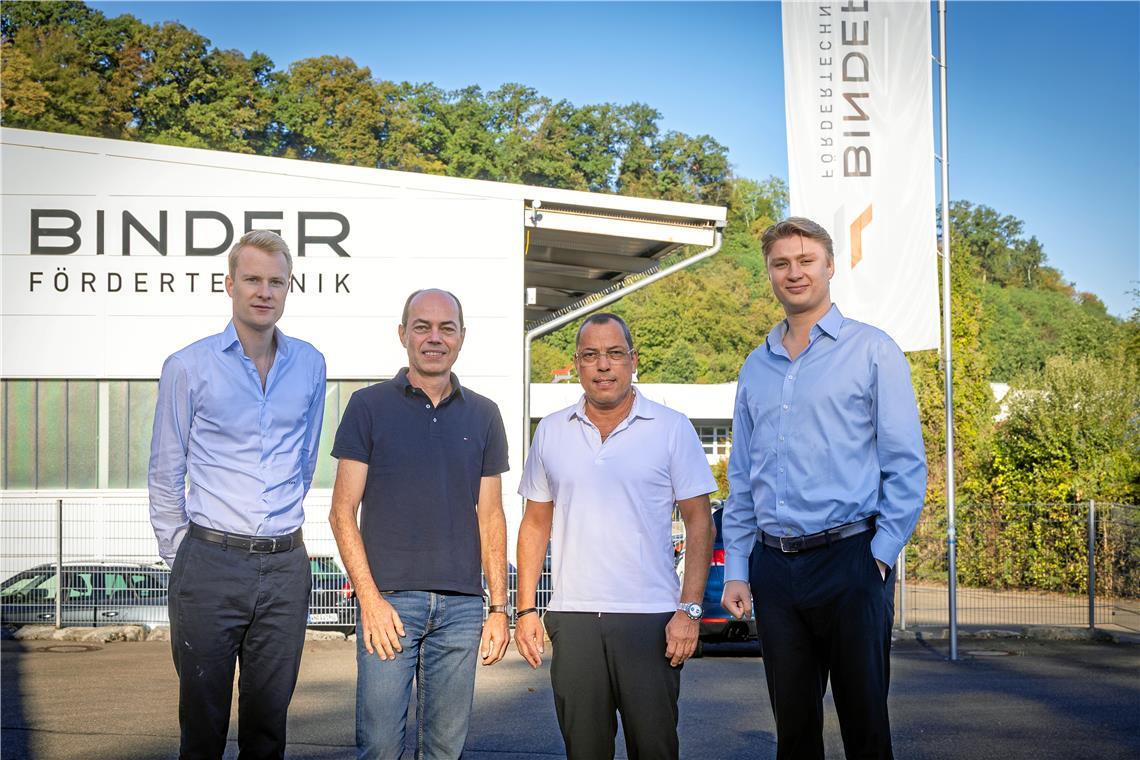 Die neuen und alten Gesellschafter und Geschäftsführer bei Binder (von links): Tobias R. Wiese, Michael und Stephan Binder und David van Riesen. Foto: Alexander Becher