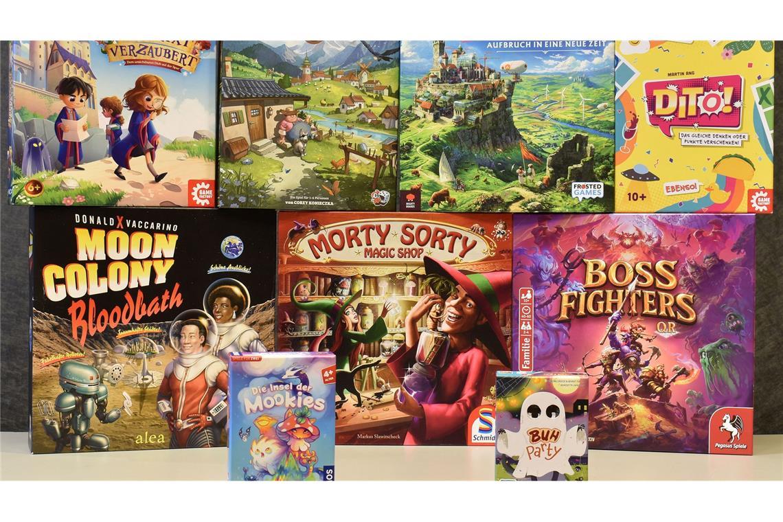 Die nominierten Spiele der Auszeichnungen "Spiel des Jahres", "Kennerspiel des Jahres" und "Kinderspiel des Jahres" für das Jahr 2026 (undatierte Aufnahme).