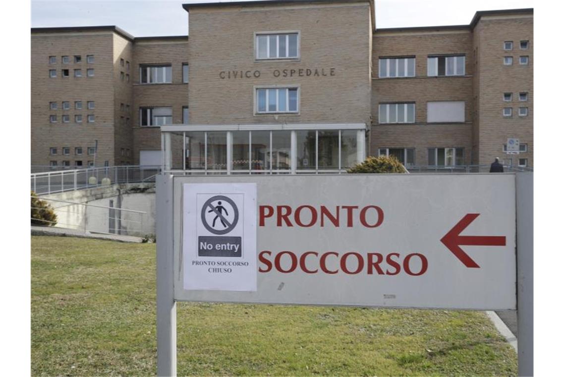 Die Notaufnahme des Ospedale di Codogno. Italien ist aktuell das europäische Land mit den meisten Sars-CoV-2-Infizierten. Foto: Luca Bruno/AP/dpa