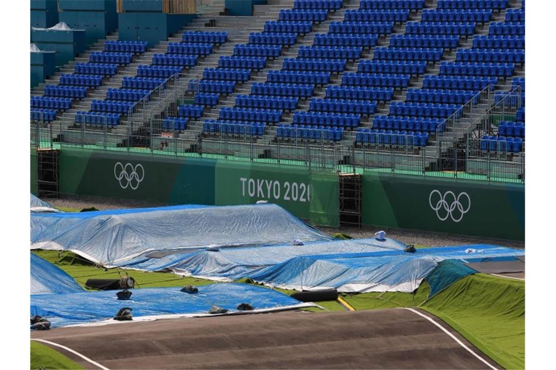 Olympia-Auftakt wahrscheinlich ohne Zuschauer Die Olympia-Eröffnungszeremonie in Tokio wird möglicherweise ohne Zuschauer über die Bühne gehen. Foto: Stanislav Kogiku/SOPA Images via ZUMA Wire/dpa