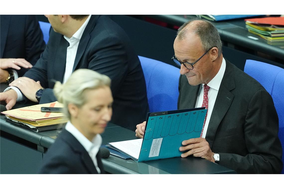Union und AfD in ZDF-Politbarometer erstmals gleichauf Die Parteien von Alice Weidel (AfD) und Friedrich Merz (CDU) liefern sich ein Kopf-an-Kopf-Rennen.