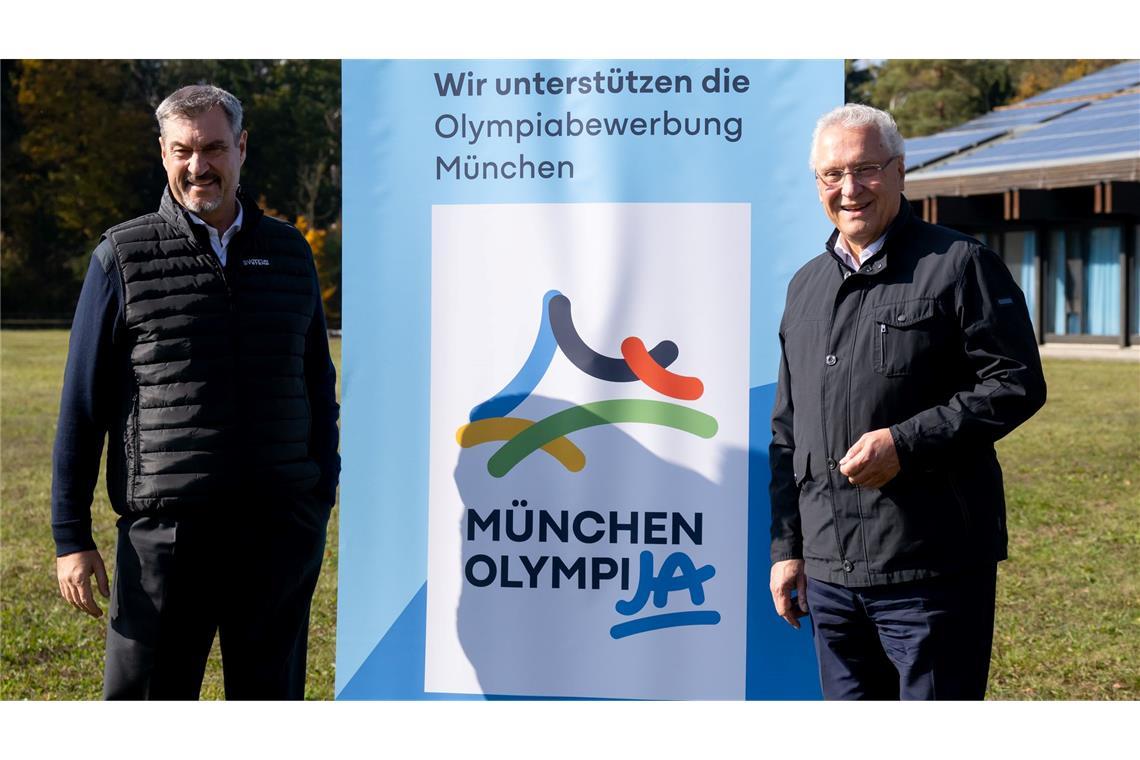 Sport-Hype oder Geld-Sorgen? München stimmt über Olympia ab Die Politik, etwa Ministerpräsident Markus Söder (links) und Innenminister Joachim Herrmann (rechts), sind für Olympia. (Archivfoto)