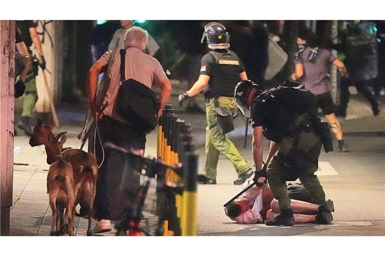 Die Polizei geht mit Härte gegen Demonstranten vor. (Archivbild)