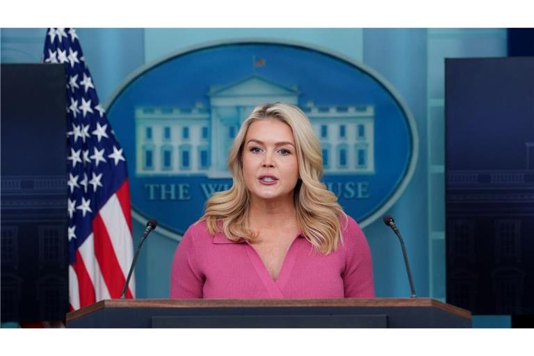 Die Pressesprecherin des Weißen Hauses, Karoline Leavitt, spricht während eines Briefings im Weißen Haus zu Journalisten. (Archivfoto).