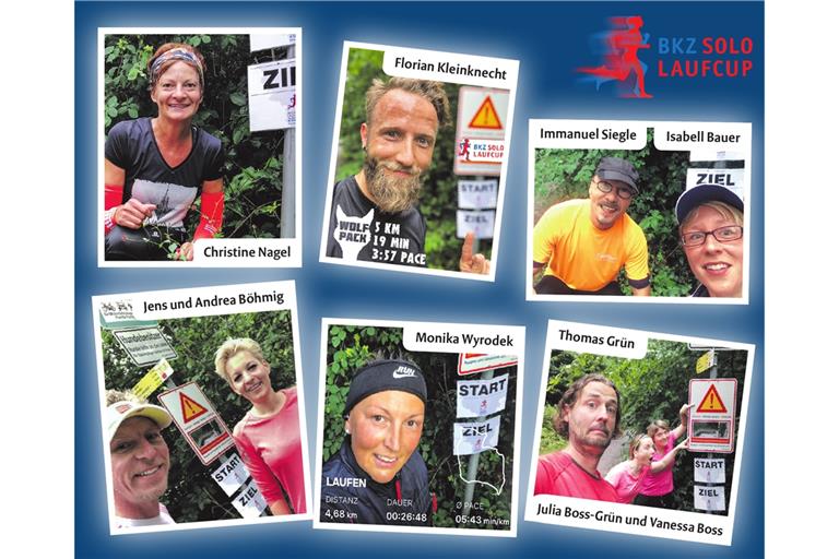 Die Schnappschüsse von einigen Teilnehmer am BKZ-Solo-Laufcup sind einer Bildergalerie zu sehen. Fotos: privat/Collage: J. Bauer