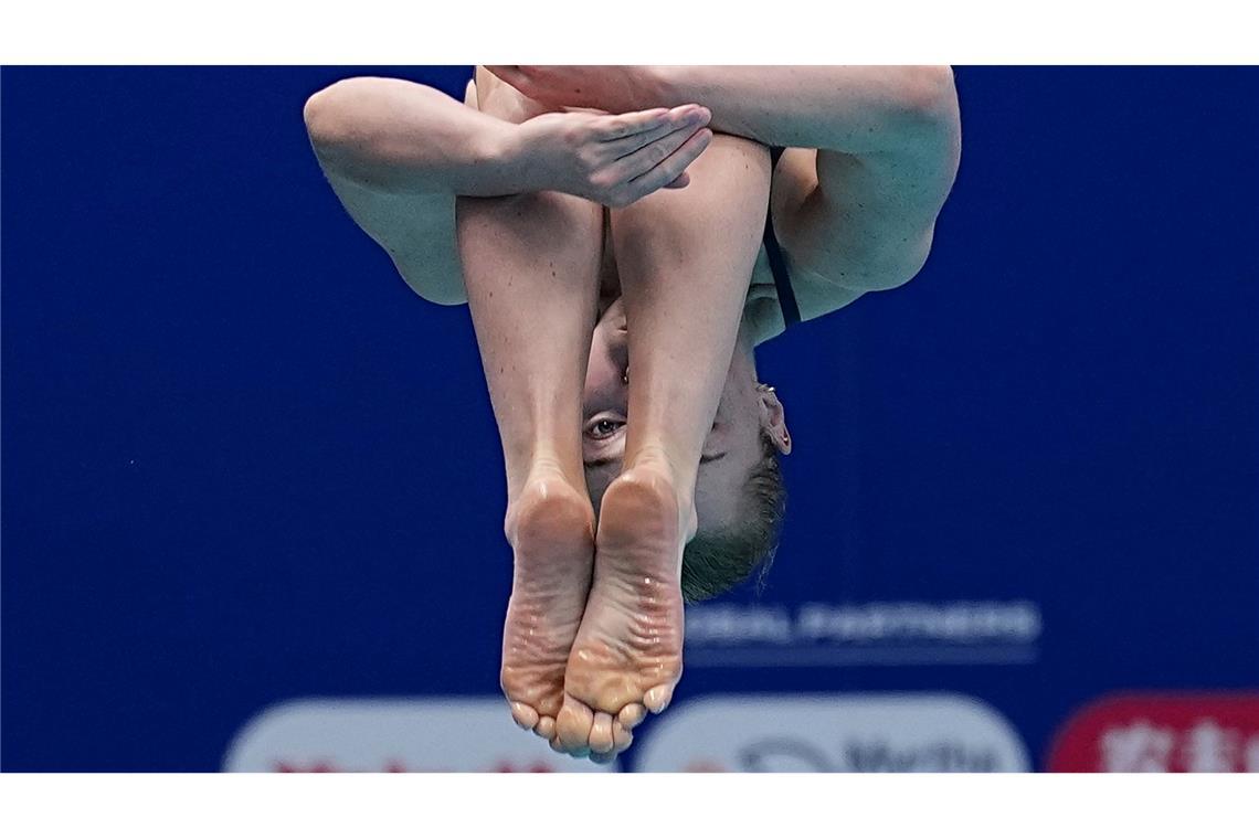 Die Schwedin Nina Janmyr auf dem 1-m-Brett bei der Schwimm-WM in Singapur.