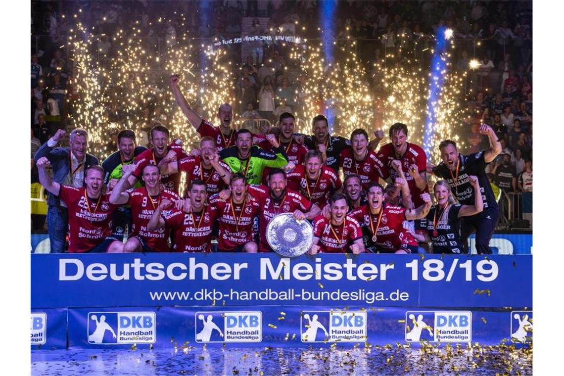 Herzschlagfinale: Flensburg jubelt, Gummersbach weint Die SG Flensburg-Handewitt ist erneut deutscher Handball-Meister. Foto: Guido Kirchner