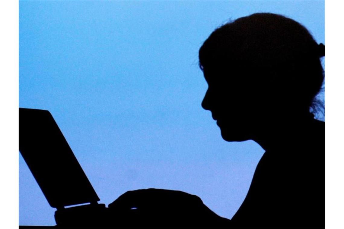 Landesweiter Studieninformationstag findet digital statt Die Silhouetten von Jugendlichen an Laptops. Foto: picture alliance/dpa/Symbolbild