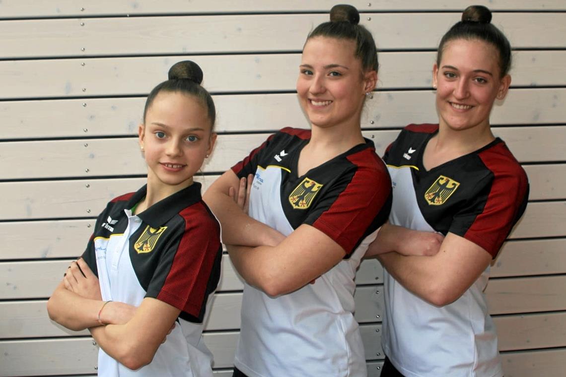 SKG-Sportakrobatinnen für WM nominiert Die Sportakrobatinnen Josephine Beaupré, Lena Holdefer und Kira Winter (von links) freuen sich übers WM-Ticket. Foto: B. Cuntz