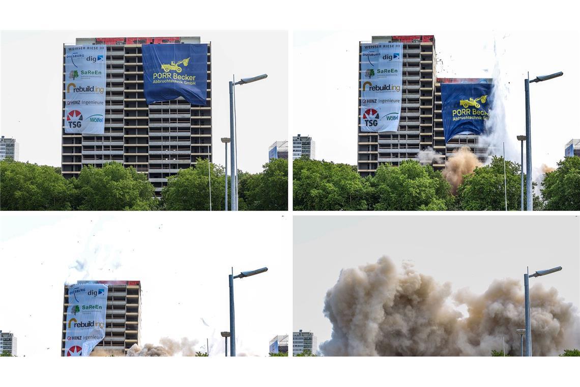 Duisburg sprengt weiteren "Weißen Riesen" Die Sprengung verlief wie von der Stadt vorgesehen.