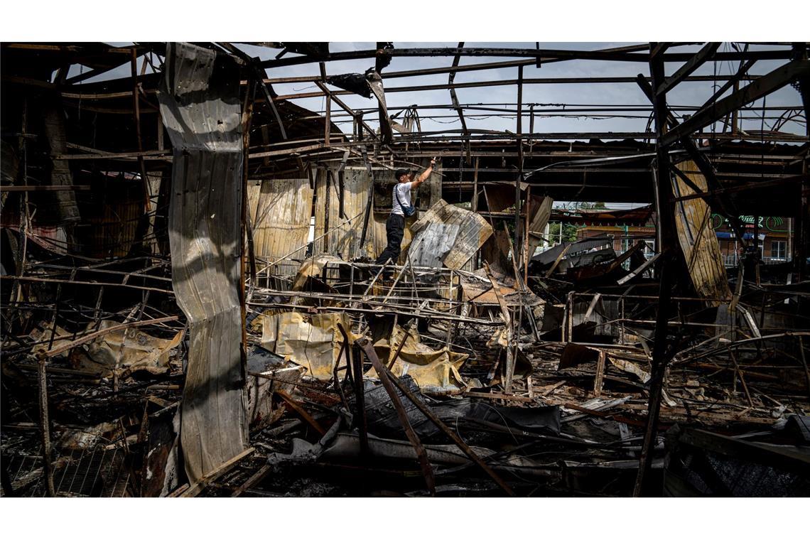 Verletzte nach russischem Angriff auf Markt in Nikopol Die Stadt Nikopol im Gebiet Dnipropetrowsk ist immer wieder Ziel russischer Angriffe. (Archivbild)