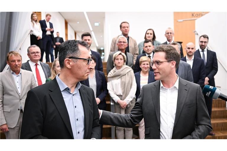 Die Stimmung zwischen Cem Özdemir und Manuel Hagel hat sich seit dem Wahlabend deutlich gebessert.