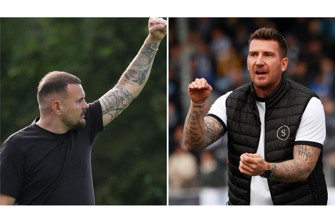 Die Trainer der beiden Regionalliga-Topteams: Kushtrim Lushtaku (SGV Freiberg/li.), Pascal Reinhardt (SG Sonnenhof Großaspach).      

Baumann